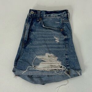 American Eagle High Rise Ripped Jean Shorts